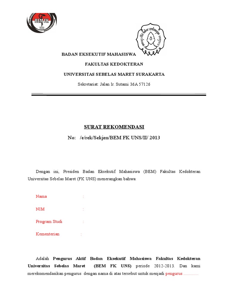 Surat Rekomendasi