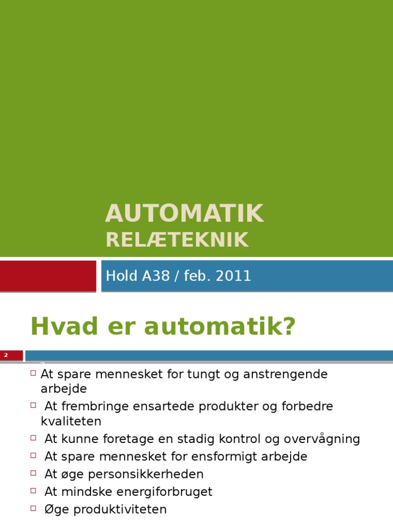 Automatik Introduktion | PDF