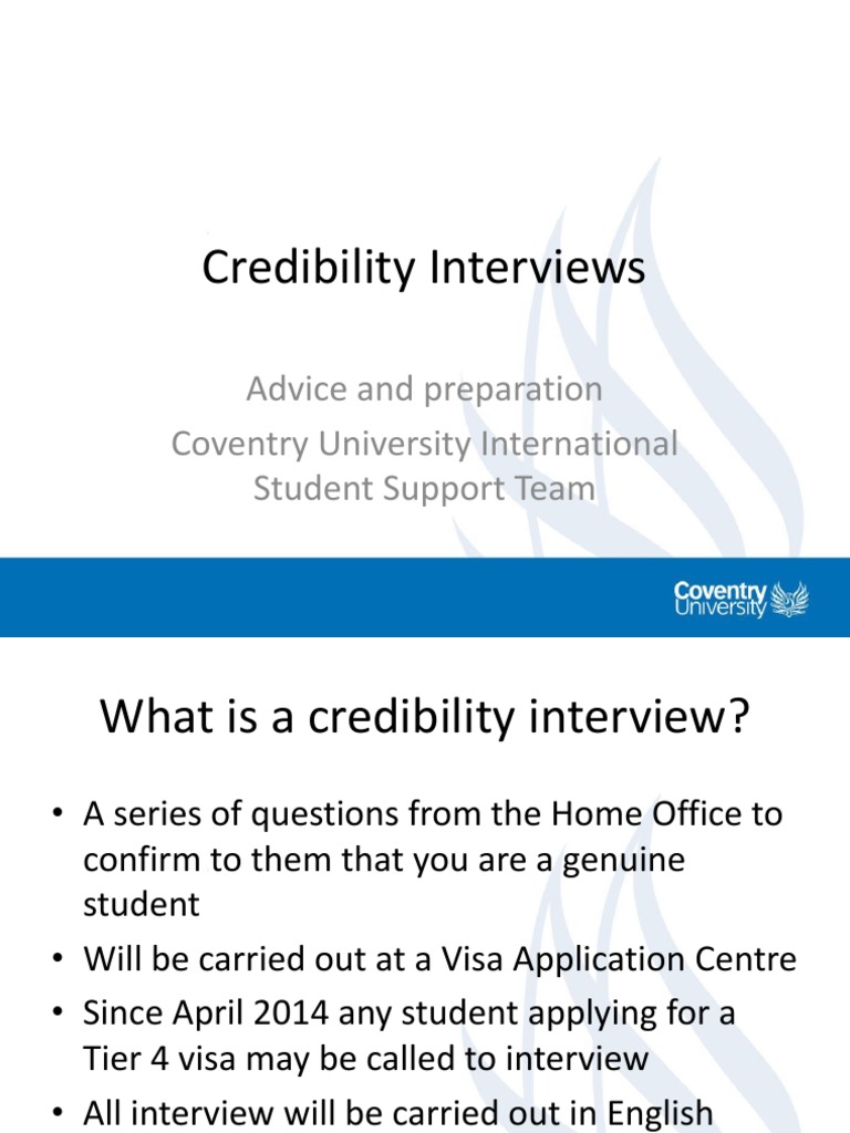 Coventry University Credibility Interview Guide | PDF | Interview ...