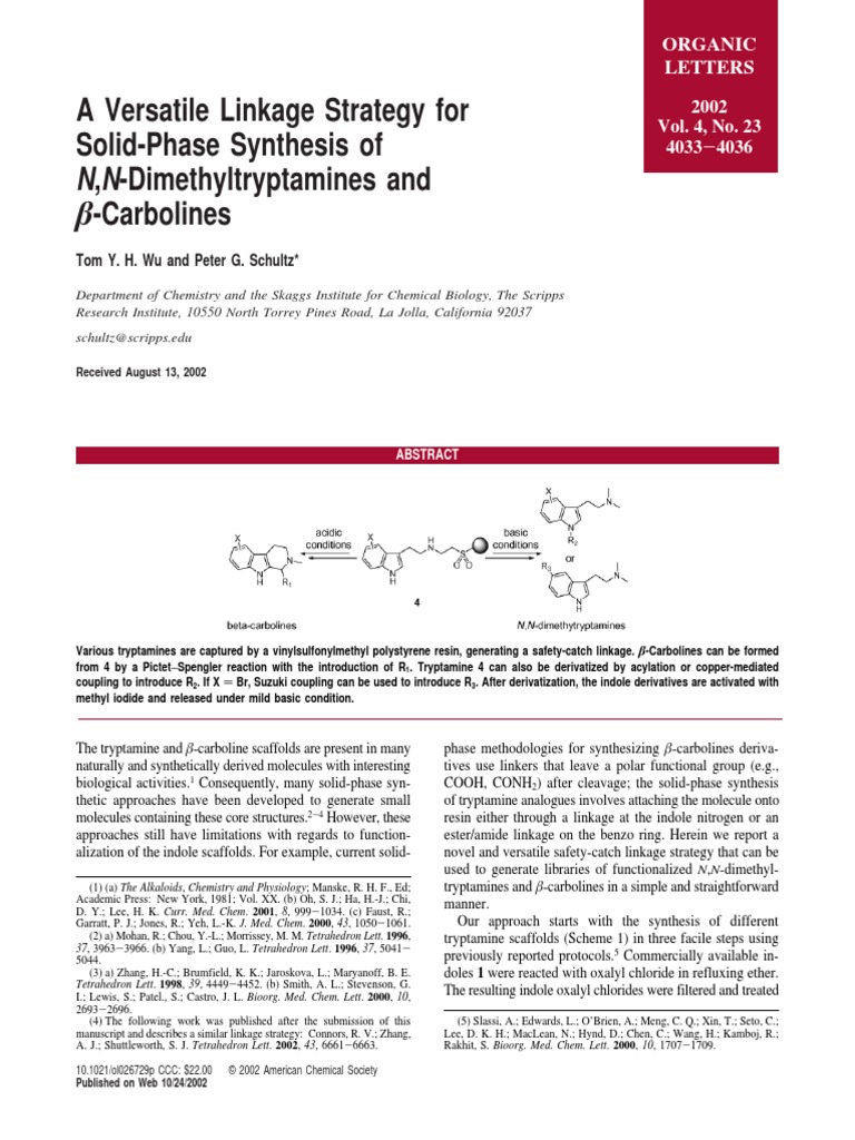 DMT - Synthesis.solid Phase - Article, PDF, Organic Compounds