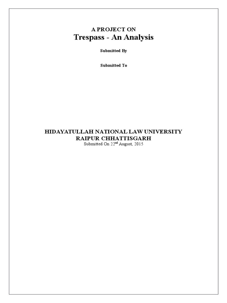 Malicious Prosecution Project | Malicious Prosecution | Trespass