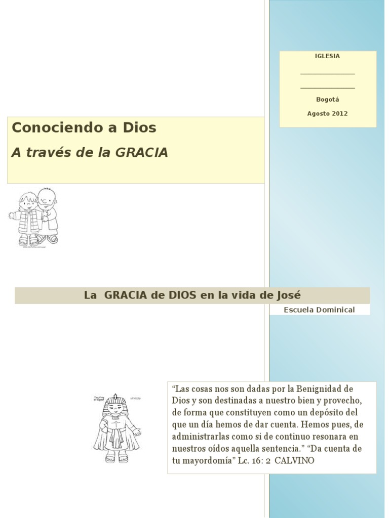 La Gracia de Dios en la vida de José | PDF | Jacob | Gracia divina