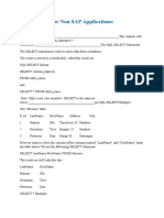 SQL Queries for Non SAP Applications