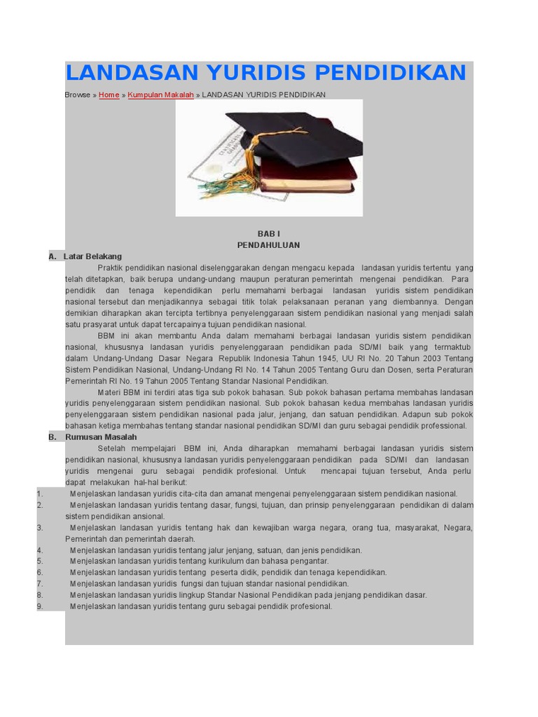 Landasan Yuridis Pendidikan Nasional | PDF