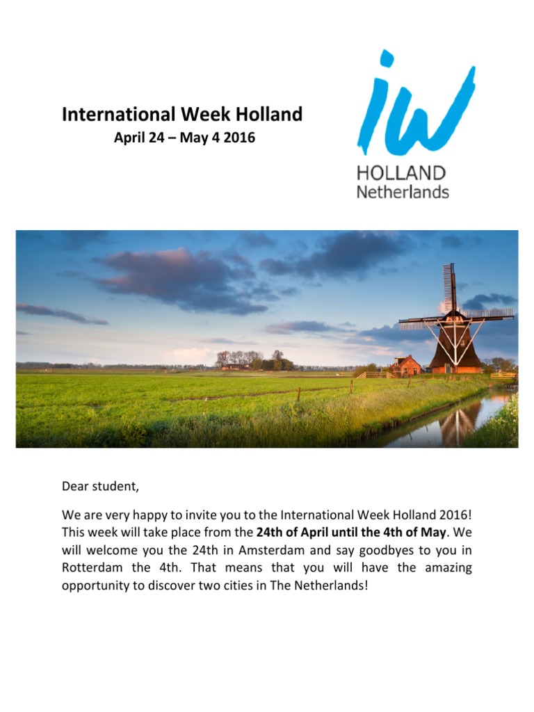 Invitation Letter IW Holland PDF Netherlands Amsterdam
