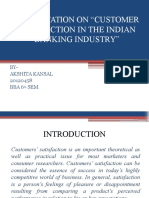 Presentation On "Customer Satisfaction in The Indian Banking Industry"