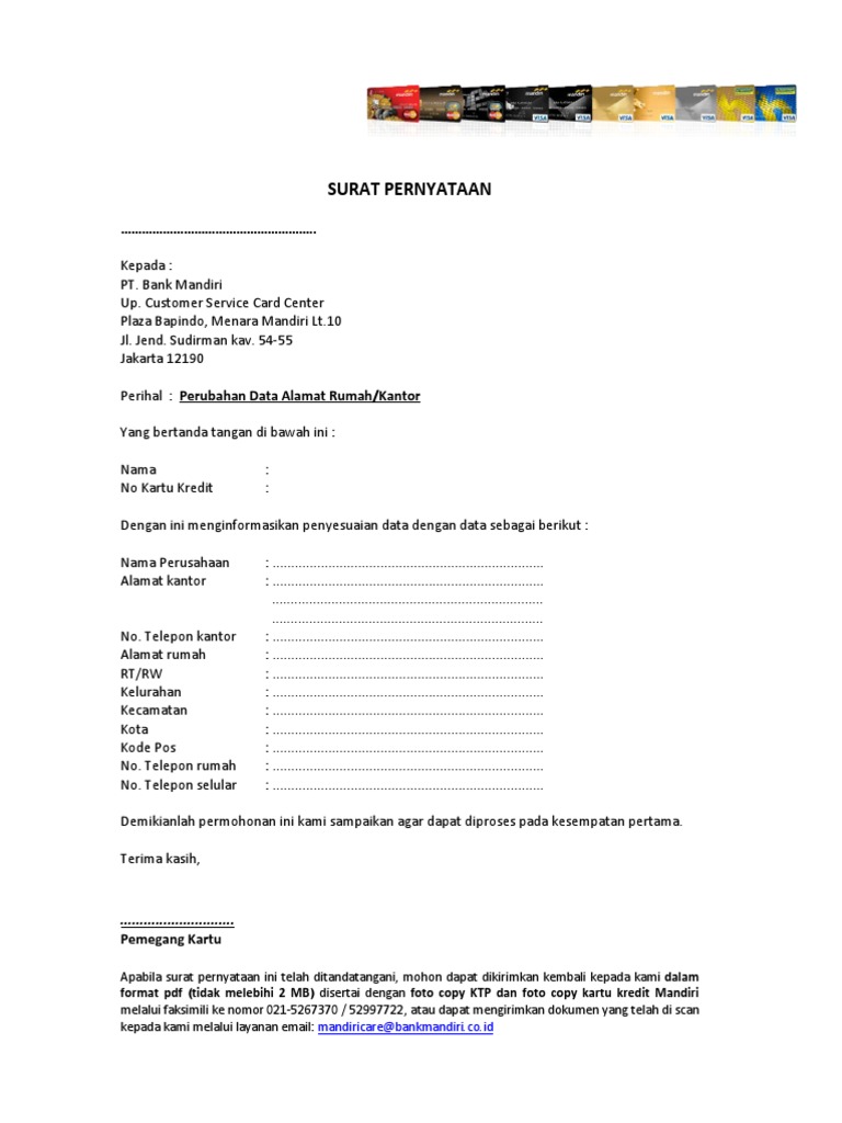 Surat Pernyataan Perubahan Alamat Pdf