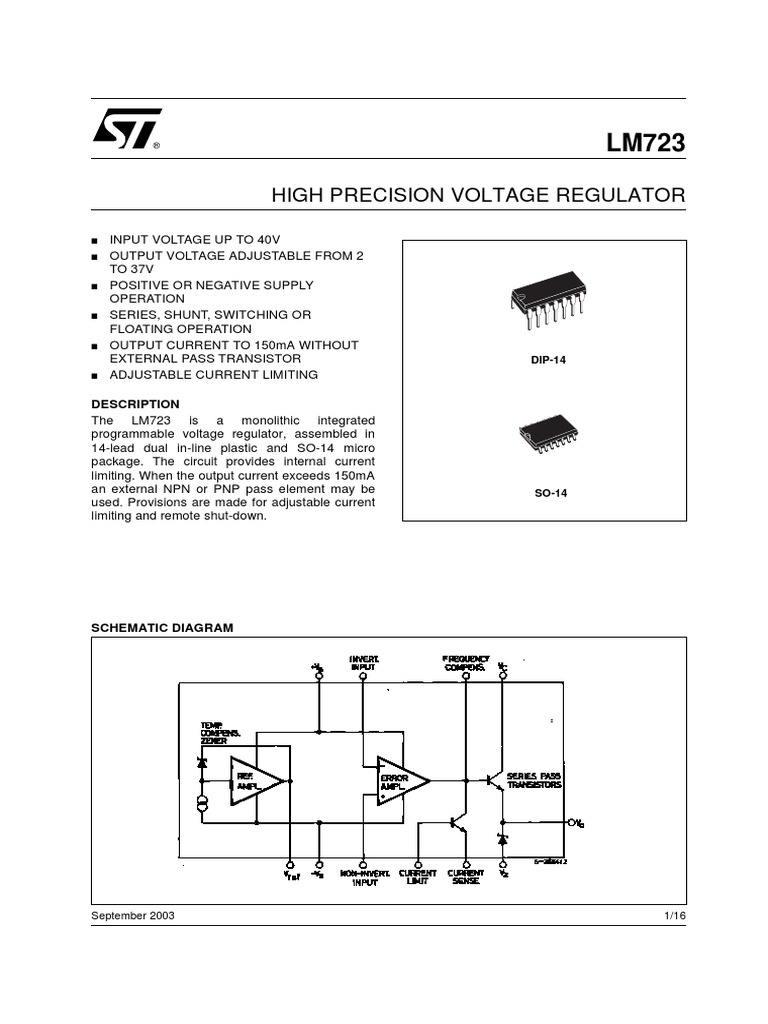 LM 723 | PDF | Bipolar Junction Transistor | Electrical Engineering
