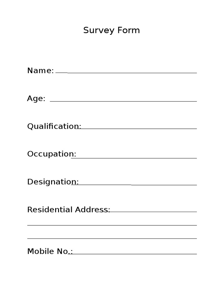 Survey Form | PDF | Social Science