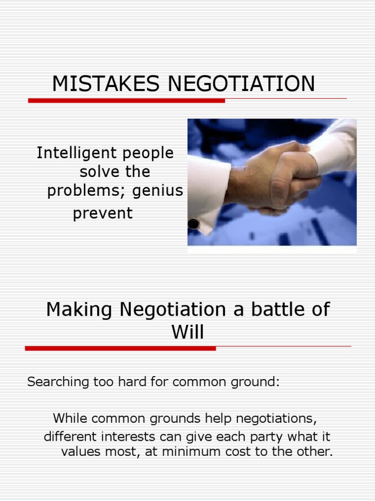 Negotiation Mistakes and Best Practices | PDF | Law