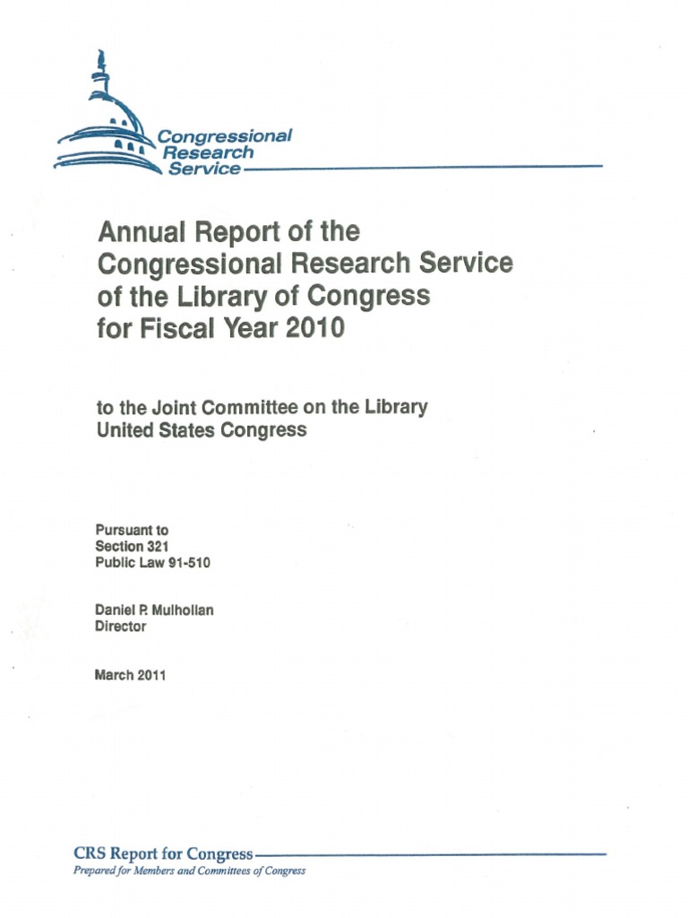 2010 Annual Report of The Congressional Research Service | PDF
