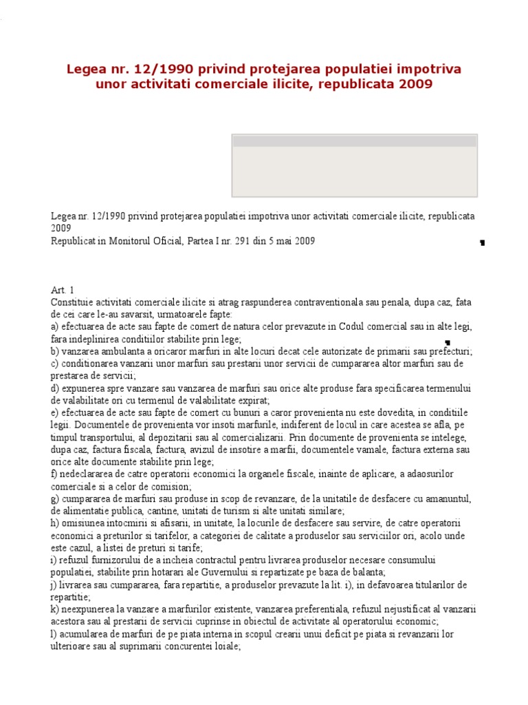 Legea 12 Din 1990 Actualizata