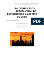 Diseño de Procesos para La Producción de Acetaldehído y Acetato de Etilo