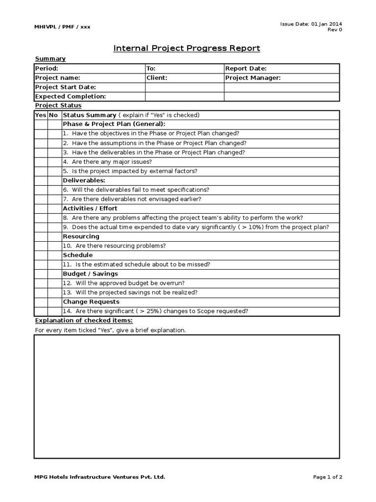 Project Progress Report Summary | PDF