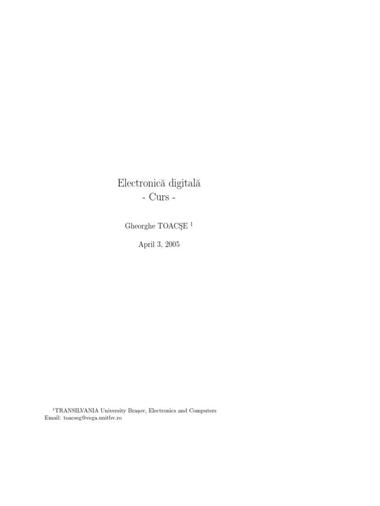 ZElectronica Digitala de Gheorghe TOACSE 613 Pag (CEL) | PDF