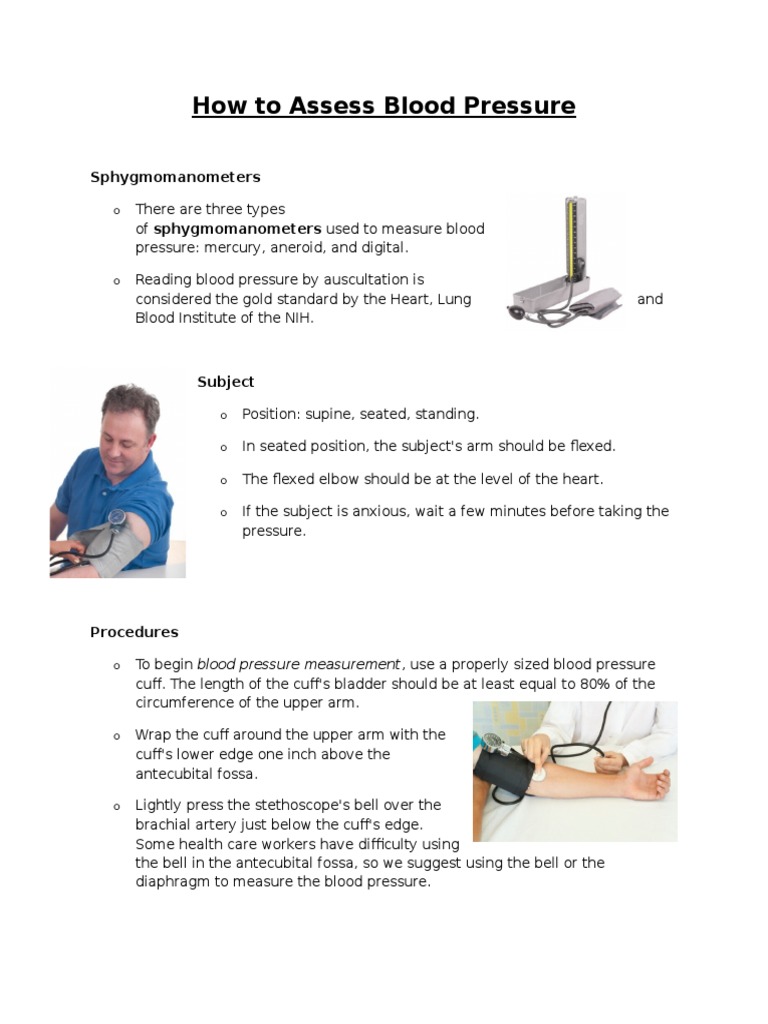 Blood Pressure Measurement Steps | PDF | Wellness | Science & Mathematics