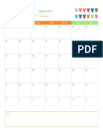 Calendário Mensal para Qualquer Ano (12 Páginas, Design Arco-Íris) 1