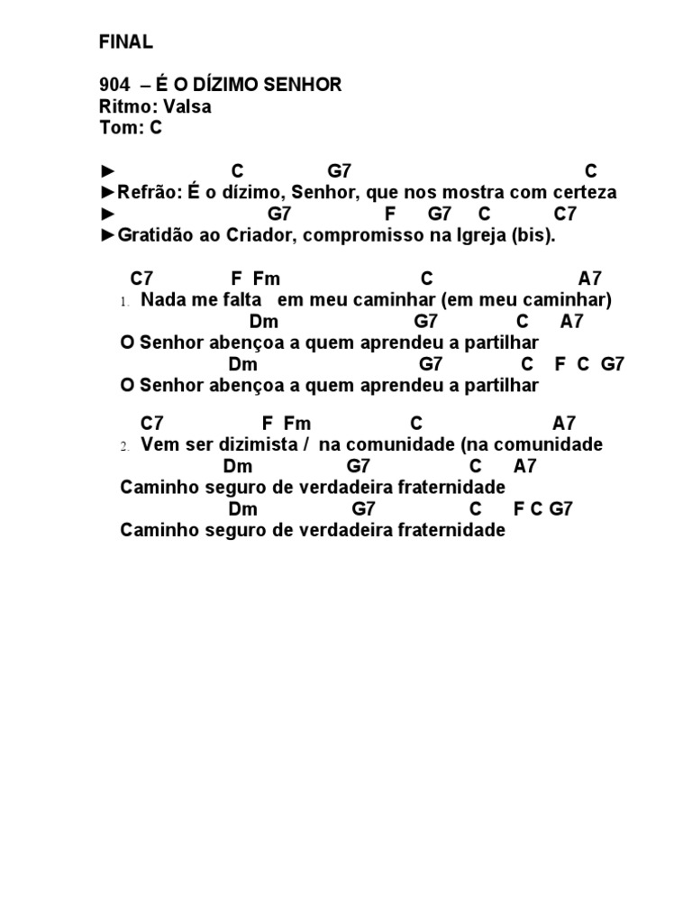 Final - 904 - É o Dízimo Senhor | PDF