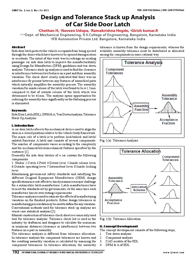 Stack up Analysis Engineering Tolerance Production And Manufacturing