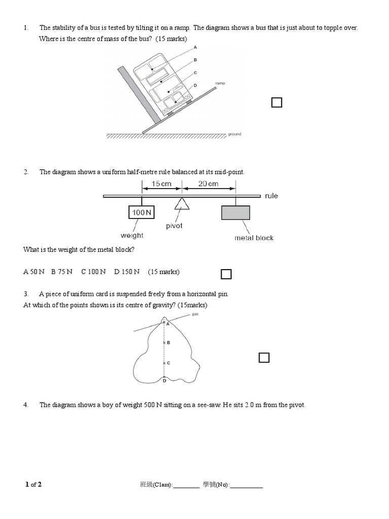 Centre of Gravity and Stability Analysis | PDF