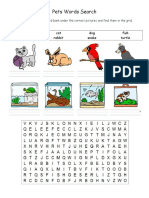 Find Pet Words in Pictures and Grid