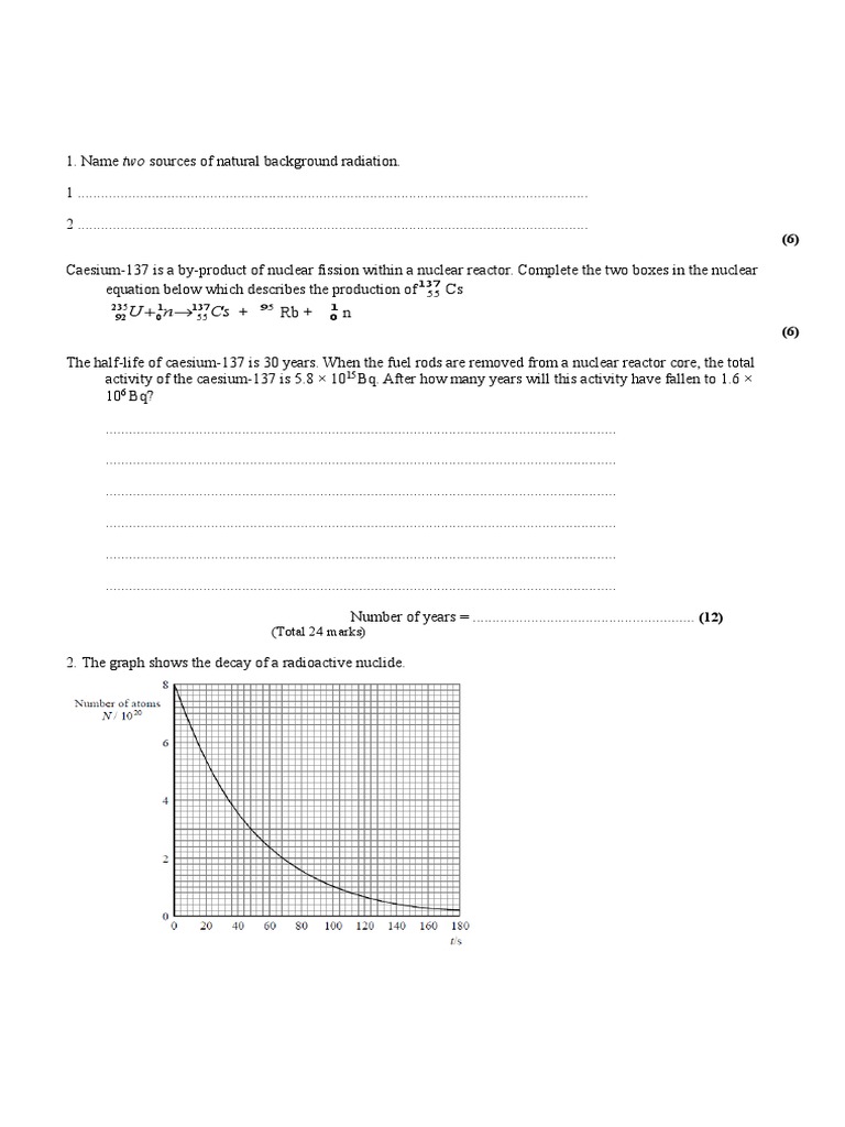Nuclear Physics Exam Questions | PDF