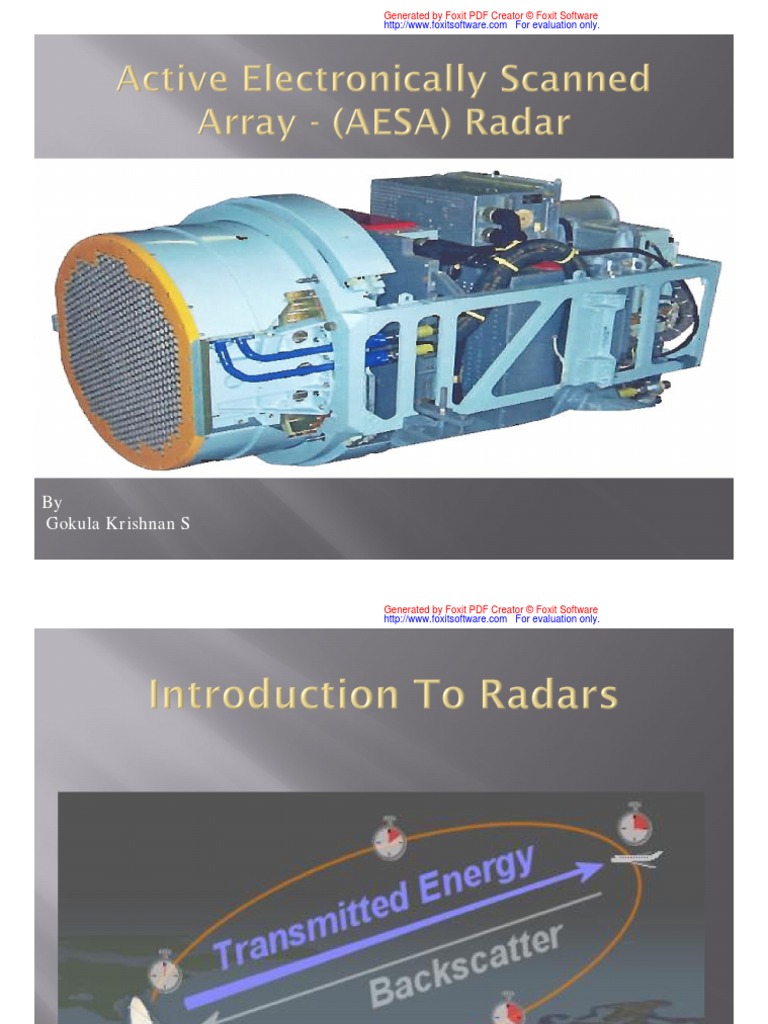 (AESA) Active Electronic Scanned Array Radar | PDF | Radar | Wireless