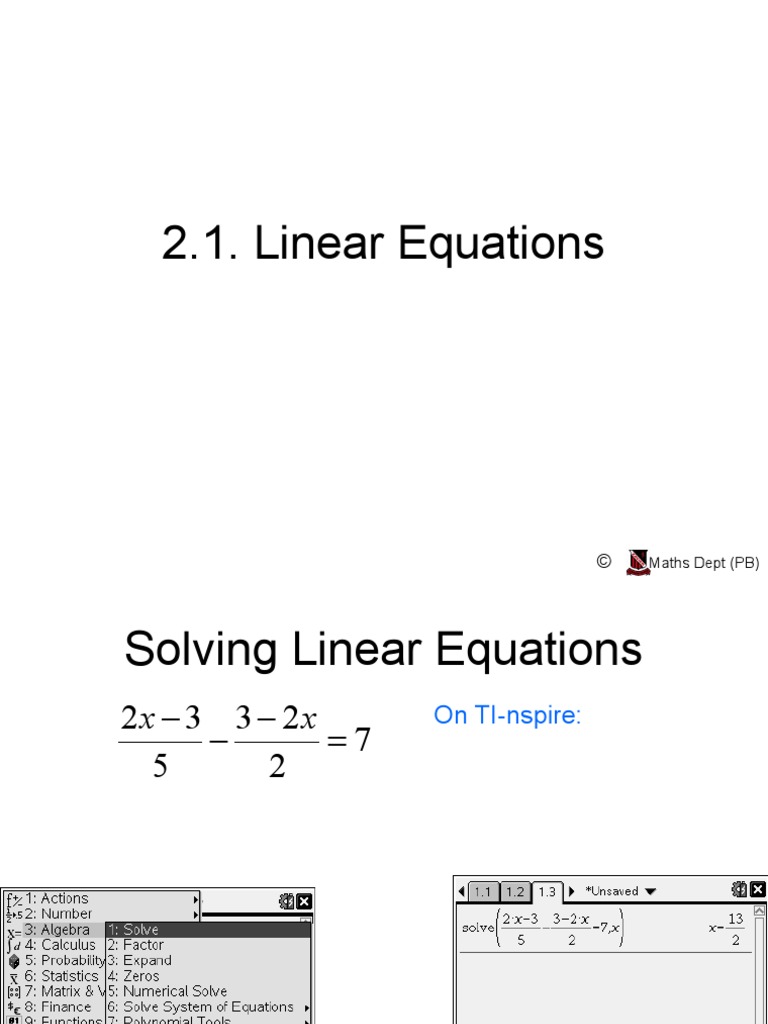 Solving Linear Equations Guide | PDF | Science & Mathematics