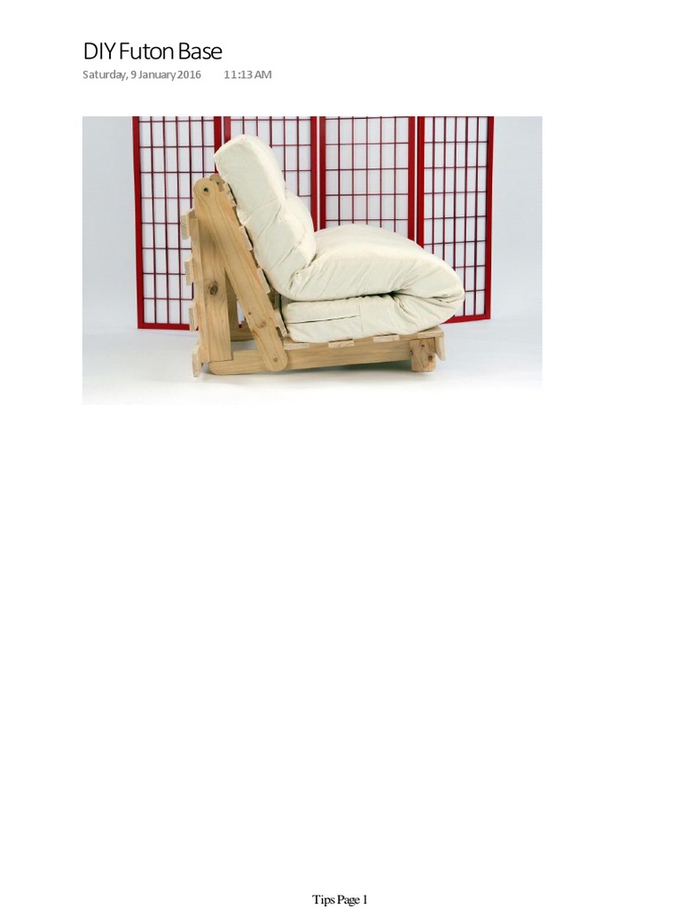DIY TriFold Futon Base PDF Bed Drill