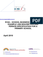 R12A - School Business Manager Example Job Description and Person Specification For A Primary School