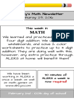 1-29 Math Newsletter