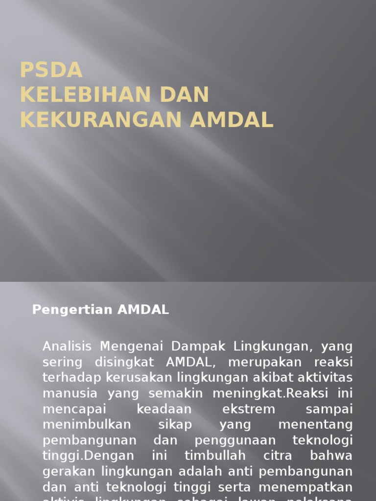  Kelebihan  Dan  Kekurangan  Amdal