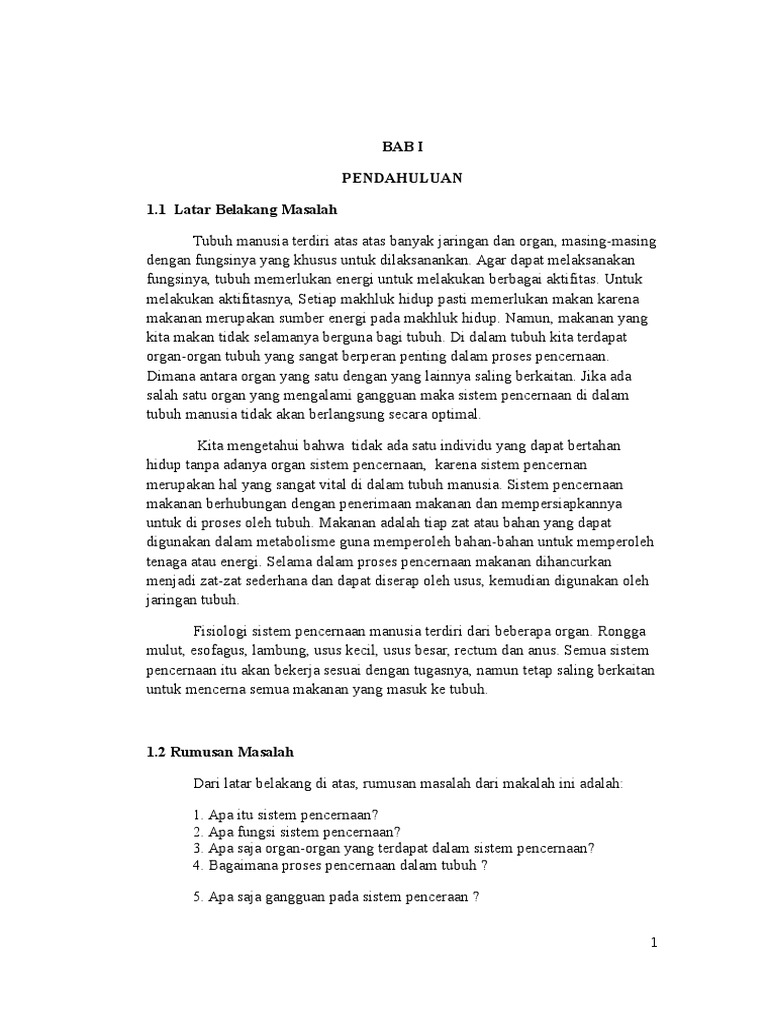 Makalah Sistem Pencernaan | PDF