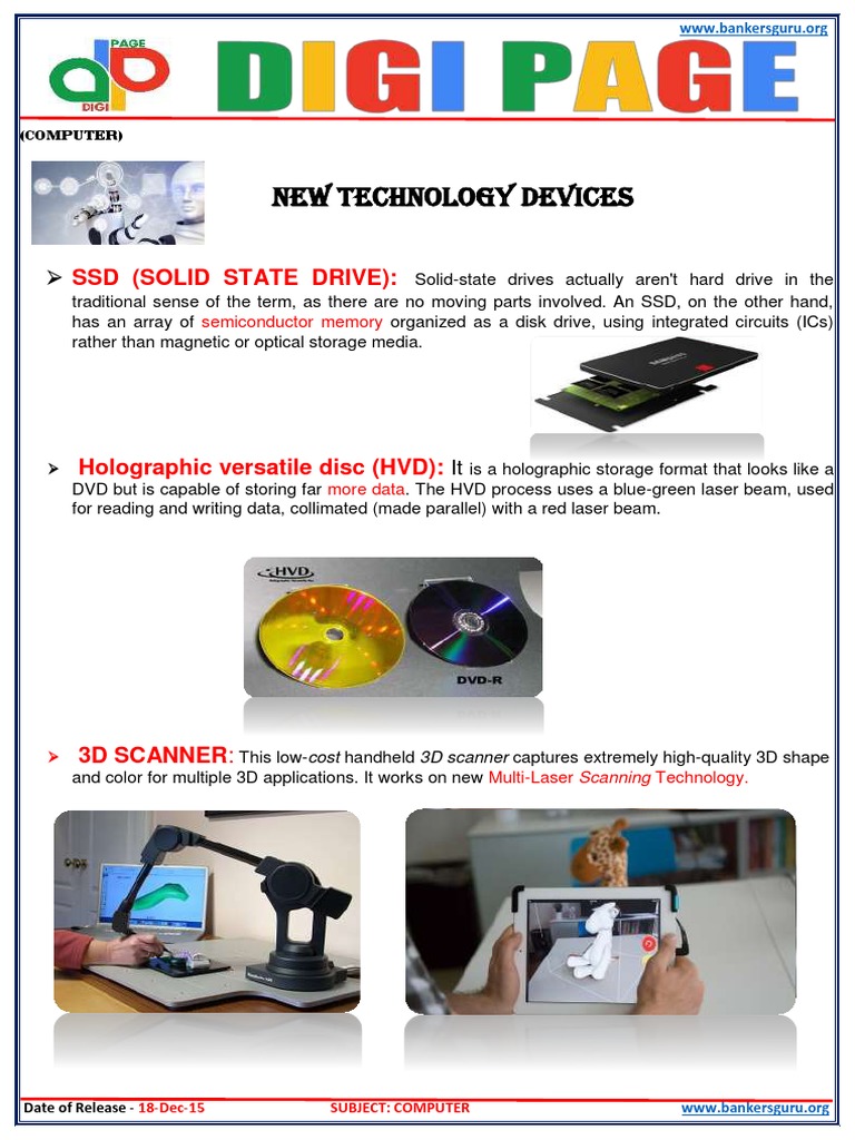 New Computer Technology Devices Explained | PDF