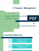 Cash and Treasury Management: Paper-3 Part-II Financial Management Chapter-7 Unit-II
