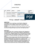Smart Fridge Synopsis