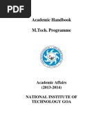 Academic Hand Book M. Tech From Nit Goa