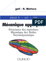 (Livre) Mécanique Appliquée - Résistance Des Matériaux, Mécanique Des Fluides, Thermodynamique (d