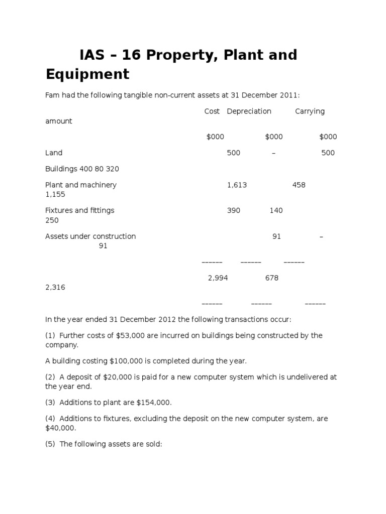 IAS 16 Property, Plant, and Equipment Analysis | PDF