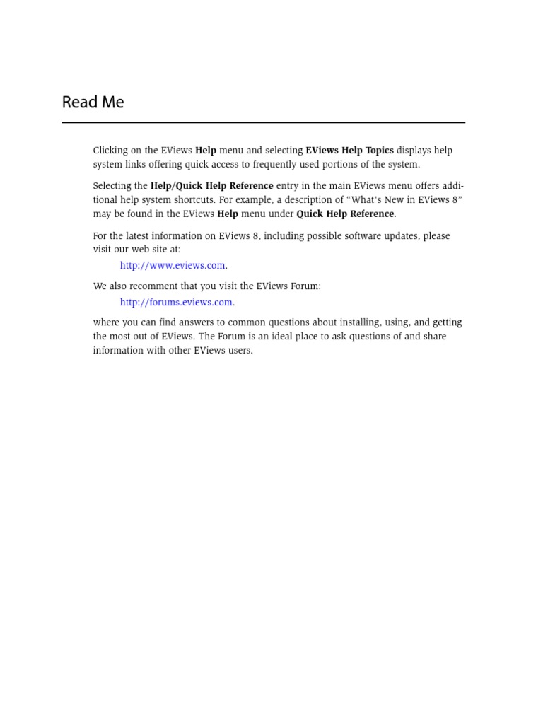 Eviews 7 | PDF | Internet Forum | Documentation