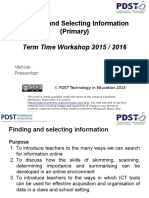 Finding and Selecting Information - Term Time 2015 - 2016
