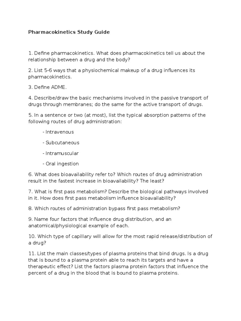 Study Guide PDF Bioavailability