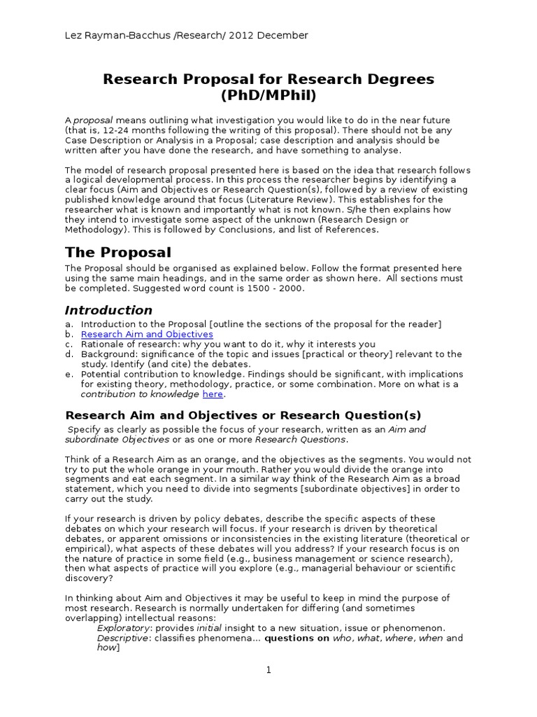 example of well written research proposal