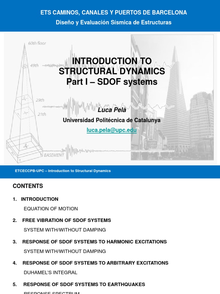 1) I Introduction To Structural Dynamics SDOF - Short Version | PDF ...