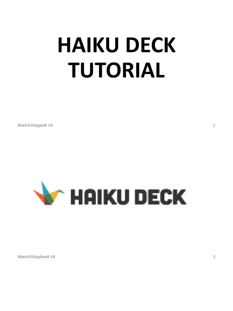 Haiku Deck Tutorial | PDF | Page Layout | Ios