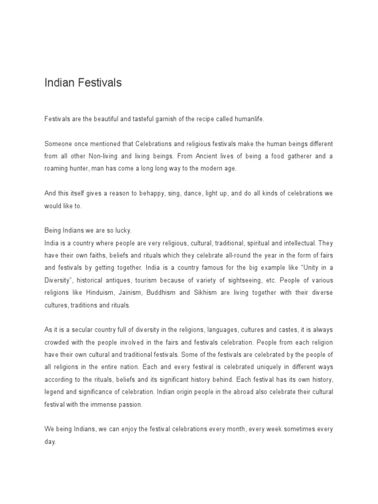 Indian Festivals: A Cultural Overview | PDF | Festival | Indian Religions