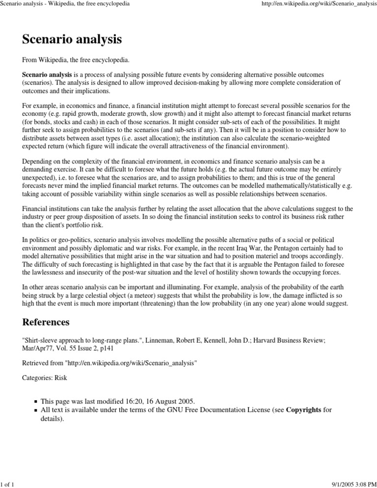 Scenario Analysis | PDF