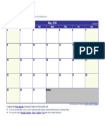 May 2016 Printable Calendar Blank Template