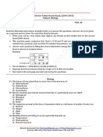 Junior Science Talent Search Exam. (2014-2015) Subject: Biology Time: - M.M. 40 General Instructions