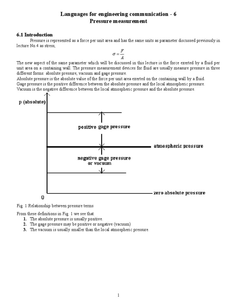 Understanding Mercury Pressure Measurement | PDF | Pressure Measurement ...